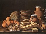 Luis Melendez Famous Paintings - Still-Life with Oranges and Walnuts